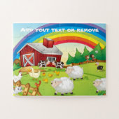 Niedliche Landschaft Regenbogen, Nutztiere, Kinder Puzzle (Horizontal)