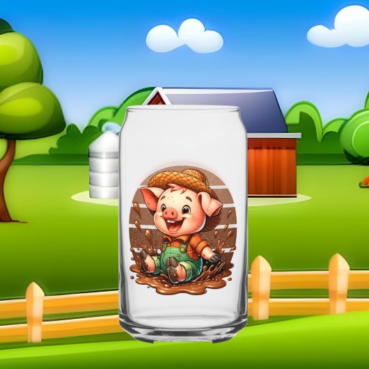 Niedliche Landschwein-Liebhaber fügen Monogramm Dosenglas