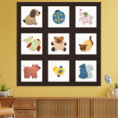 Niedliche Landstil Baby Animals Quilt Leinwanddruck (Insitu (Wohnzimmer))