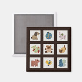 Niedliche Landstil Baby Animals Quilt Magnet (Vorderseite/Rückseite)