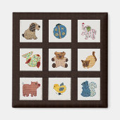Niedliche Landstil Baby Animals Quilt Magnet (Vorne)