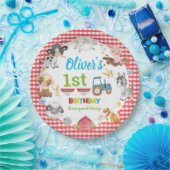 Niedliche Landtiere Barnyard 1. Geburtstag Pappteller (Party)