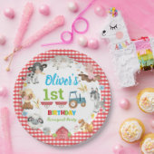 Niedliche Landtiere Barnyard 1. Geburtstag Pappteller (Party)