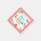Niedliche Landtiere Barnyard 1. Geburtstag Serviette (Ecke)