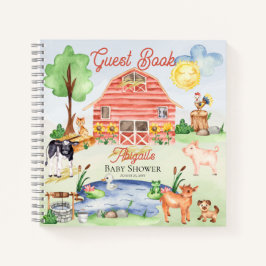 Niedliche Landtiere Barnyard Baby Showbook Notizblock