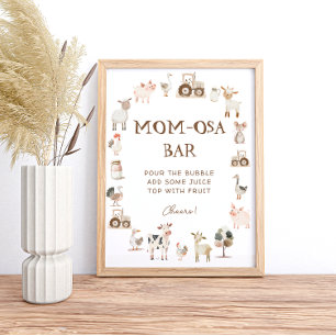 Niedliche Landtiere Barnyard Baby Shower Mama-osa Poster