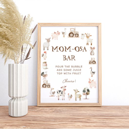 Niedliche Landtiere Barnyard Baby Shower Mama-osa Poster