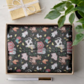 Niedliche Landtiere Barnyard Black Seidenpapier (Geschenk)