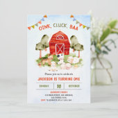 Niedliche Landtiere Barnyard Geburtstagspartei Einladung (Stehend Vorderseite)