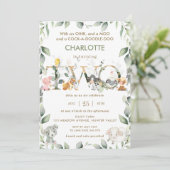 Niedliche Landtiere Barnyard Grüne 2. Geburtstag Einladung (Stehend Vorderseite)