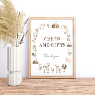 Niedliche Landtiere Barnyard Karten und Geschenke Poster