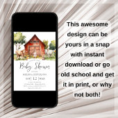 Niedliche Landtiere Barnyard Kinderdusche Einladun Einladung