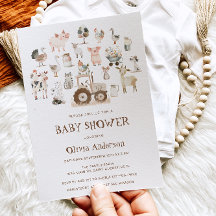 Niedliche Landtiere Barnyard Neutral Baby Dusche