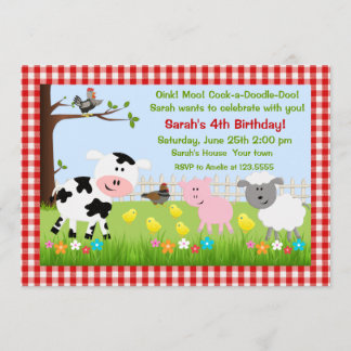 Niedliche Landtiere Einladungen zur Geburtstagspar