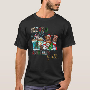 Niedliche Landtiere Frohe Weihnachten Y all Coffee T-Shirt