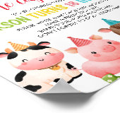 Niedliche Landtiere Geburtsdatum Kapselunterschrif Poster (Ecke)