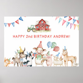 Niedliche Landtiere Geburtstagsparty Barnyard Will Poster