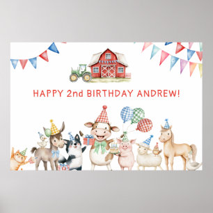 Niedliche Landtiere Geburtstagsparty Barnyard Will Poster