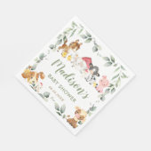 Niedliche Landtiere Grünpflanzen GeburtstagsBaby-D Serviette (Ecke)