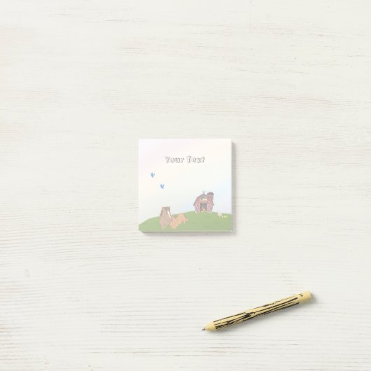 Niedliche Landtiere Kinder Rainbow Pferd Post-it Klebezettel (Auf Schreibtisch)