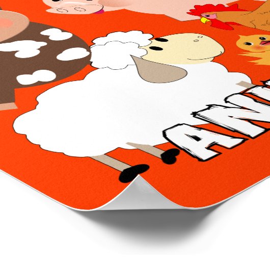 Niedliche Landtiere Kinder-Whimsy-Bild Poster (Ecke)