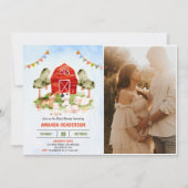 Niedliche Landtiere Kinderdusche Party Einladung (Vorderseite)