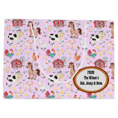 Niedliche Landtiere Kinderdusche rosa Große Geschenktüte (Rückseite)