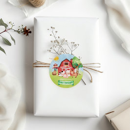 Niedliche Landtiere Kinderdusche Vielen Dank Runder Aufkleber