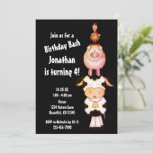 Niedliche Landtiere Kuh, Schwein, Jungtier Einladung (Stehend Vorderseite)