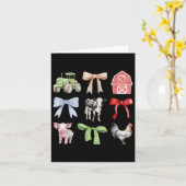 Niedliche Landtiere Kühe Schweinefleisch Coquette Karte (Gelbe Blume)