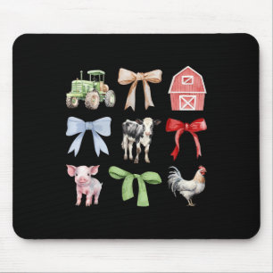 Niedliche Landtiere Kühe Schweinefleisch Coquette  Mousepad