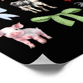 Niedliche Landtiere Kühe Schweinefleisch Coquette Poster (Ecke)