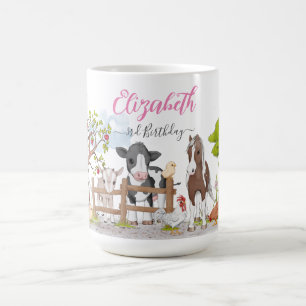 Niedliche Landtiere mit Aquarellfarbe Kaffeetasse