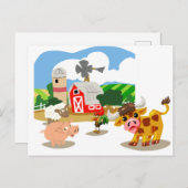 Niedliche Landtiere Postkarte (Vorne/Hinten)