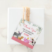 Niedliche Landtiere Red Gingham Vielen Dank Geschenkanhänger (Beispiel)