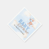 Niedliche Landtiere Rustikale Grünpflanzen Baby Serviette (Ecke)