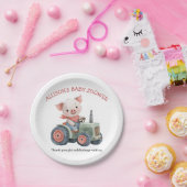 Niedliche Landtiere Schweinefleisch Traktor Kinder Pappteller (Party)