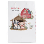 Niedliche Landtiere Schweinekühe Kinderdusche Mittlere Geschenktüte (Vorderseite)