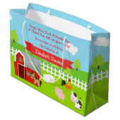 Niedliche Landtiere Vielen Dank Große Geschenktüte (Rückseite Schrägansicht)