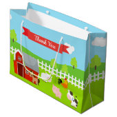 Niedliche Landtiere Vielen Dank Große Geschenktüte (Vorderseite Schrägansicht)