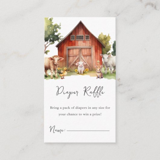 Niedliche Landtiere Windelwinddusche Begleitkarte (Vorderseite)