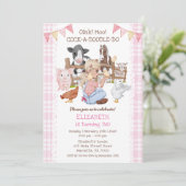 Niedliche Landtiere zum 2. Geburtstag Barnyard Kin Einladung (Stehend Vorderseite)