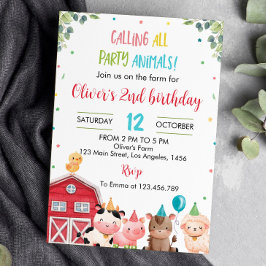 Niedliche Landtiere zum Geburtstag Einladung