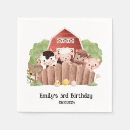 Niedliche Landtiere zum Geburtstag Serviette