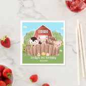 Niedliche Landtiere zum Geburtstag Serviette (Beispiel)