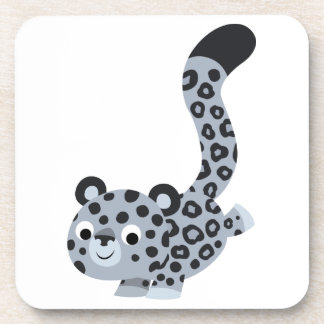 Niedliche Landung Cartoon Snow Leopard Untersetzer