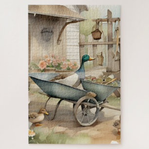 Niedliche Landwasserfarbe in einer Schubkarre Puzzle