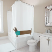 Niedliche lange Dackel-Illustration Duschvorhang (Beispiel)