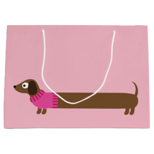 Niedliche lange Dackel-Illustration Große Geschenktüte