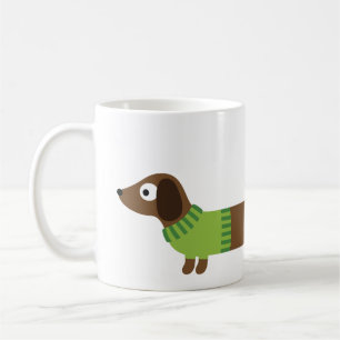 Niedliche lange Dackel-Illustration Kaffeetasse